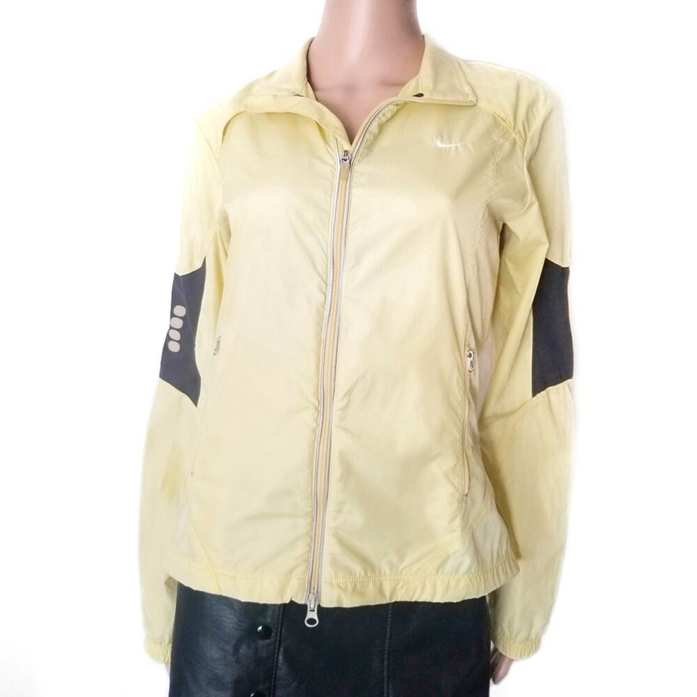 Nike | Zip Up Yellow Windbreaker With Mesh Inlays and Pockets
